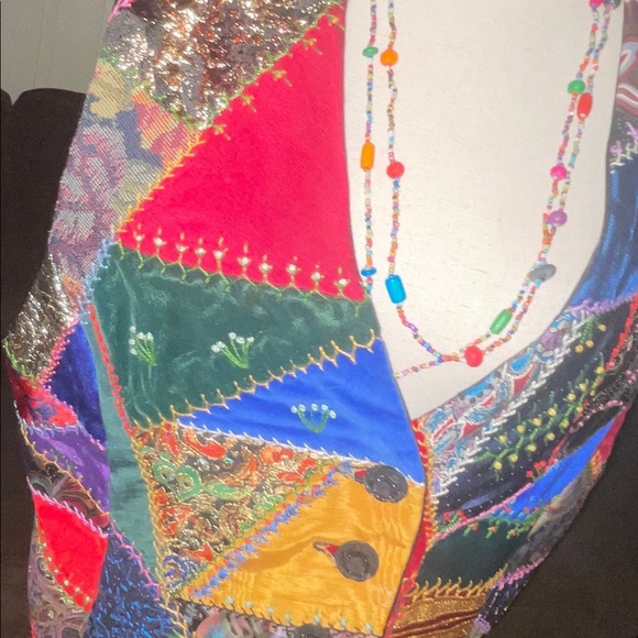 Crazy Horse Collection • Large •Multi-Colors • Patches • Hippy • Geometric •Vest - Picture 16 of 16